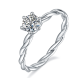 Round-Cut Moissanite Twisted Vine Solitaire Ring in 925 Sterling Silver