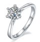 Round-Cut Moissanite Crown Solitaire Engagement Ring in 925 Sterling Silver