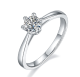 Round-Cut Moissanite Crown Solitaire Engagement Ring in 925 Sterling Silver