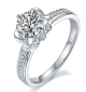 Round-Cut Moissanite Floral Solitaire Engagement Ring in 925 Sterling Silver
