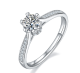 Round-Cut Moissanite Twisted Pavé Solitaire Ring in 925 Sterling Silver