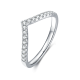 Round-Cut Moissanite V-Shaped Pavé Band Ring in 925 Sterling Silver