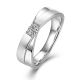 Round-Cut Moissanite X-Crossover Men's Ring in 925 Sterling Silver