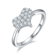 Heart-Shaped Cluster Moissanite Statement Ring in 925 Sterling Silver