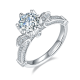 Round-Cut Moissanite Swan-Inspired Twisted Pavé Engagement Ring