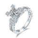 Round-Cut Moissanite Eiffel-Inspired Statement Ring in 925 Sterling Silver