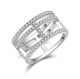 Round-Cut Moissanite Openwork Pavé Statement Ring in 925 Sterling Silver