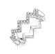 Round Moissanite Zigzag Pave Ring Guard Band in 925 Sterling Silver