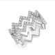 Round-Cut Moissanite Zigzag Pavé Statement Band Ring in 925 Sterling Silver