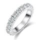 Round-Cut Moissanite Tiger Prong Eternity Band Ring in 925 Sterling Silver