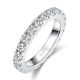 Round-Cut Moissanite Shared-Prong Eternity Band Ring in 925 Sterling Silver