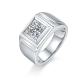 Round-Cut Moissanite Signet Statement Ring in 925 Sterling Silver