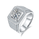 Round-Cut Moissanite Double Halo Statement Ring in 925 Sterling Silver