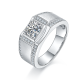 Round-Cut Moissanite Pavé Signet Statement Ring in 925 Sterling Silver