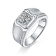Round-Cut Moissanite Octagonal Signet Statement Ring in 925 Sterling Silver