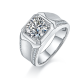 Round-Cut Moissanite Signet Statement Ring in 925 Sterling Silver