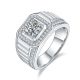 Round-Cut Moissanite Octagon Halo Signet Ring in 925 Sterling Silver