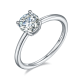 Round-Cut Moissanite Classic Solitaire Engagement Ring in 925 Sterling Silver