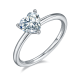 Heart-Cut Moissanite Classic Solitaire Engagement Ring in 925 Sterling Silver