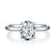 Oval-Cut Moissanite Classic Solitaire Engagement Ring in 925 Sterling Silver