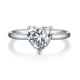 Heart-Cut Moissanite Classic Solitaire Engagement Ring in 925 Sterling Silver