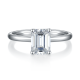 Emerald-Cut Moissanite Classic Solitaire Engagement Ring in 925 Sterling Silver