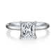 Princess-Cut Moissanite Classic Solitaire Engagement Ring in 925 Sterling Silver