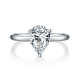 Pear-Cut Moissanite Solitaire Engagement Ring in 925 Sterling Silver