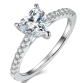 Heart-Cut Moissanite Micro-Pave Solitaire Ring in 925 Sterling Silver