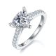 Trillion-Cut Moissanite Pavé Solitaire Engagement Ring in 925 Sterling Silver