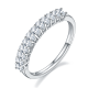 Oval-Cut Moissanite Half Eternity Band Ring in 925 Sterling Silver