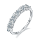 Heart-Cut Moissanite Half Eternity Wedding Band Ring in 925 Sterling Silver