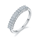 Baguette-Cut Moissanite Half Eternity Wedding Band Ring in 925 Sterling Silver
