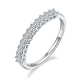 Princess-Cut Moissanite Curved Eternity Band Ring in 925 Sterling Silver