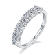 Pear and Round-Cut Moissanite Alternating Band Ring in 925 Sterling Silver