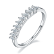 Pear-Cut Moissanite Chevron Eternity Band Ring in 925 Sterling Silver