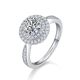 Round-Cut Moissanite Pave Halo Engagement Ring in 925 Sterling Silver