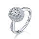 Round-Cut Moissanite Oval Double Halo Statement Ring in 925 Sterling Silver