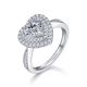 Heart-Cut Moissanite Double Halo Engagement Ring in 925 Sterling Silver