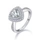 Trillion-Cut Moissanite Double Halo Statement Ring in 925 Sterling Silver