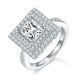 Princess-Cut Moissanite Double Halo Split Shank Engagement Ring