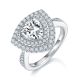 Trillion-Cut Moissanite Double Halo Statement Ring in 925 Sterling Silver