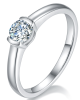 Round-Cut Moissanite Minimalist Solitaire Ring in 925 Sterling Silver