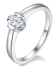 Oval-Cut Moissanite Minimalist Solitaire Ring in 925 Sterling Silver