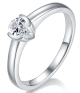 Pear-Cut Moissanite Minimalist Solitaire Ring in 925 Sterling Silver