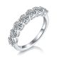 Round-Cut Moissanite Shared-Prong Wedding Band Ring in 925 Sterling Silver