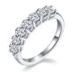 Oval-Cut Moissanite Shared-Prong Half Eternity Band Ring in 925 Sterling Silver