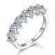 Heart-Cut Moissanite Eternity Band Ring in 925 Sterling Silver