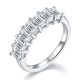 Emerald-Cut Moissanite Graduated Half-Eternity Ring in 925 Sterling Silver