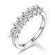 Princess-Cut Moissanite Half Eternity Band Ring in 925 Sterling Silver